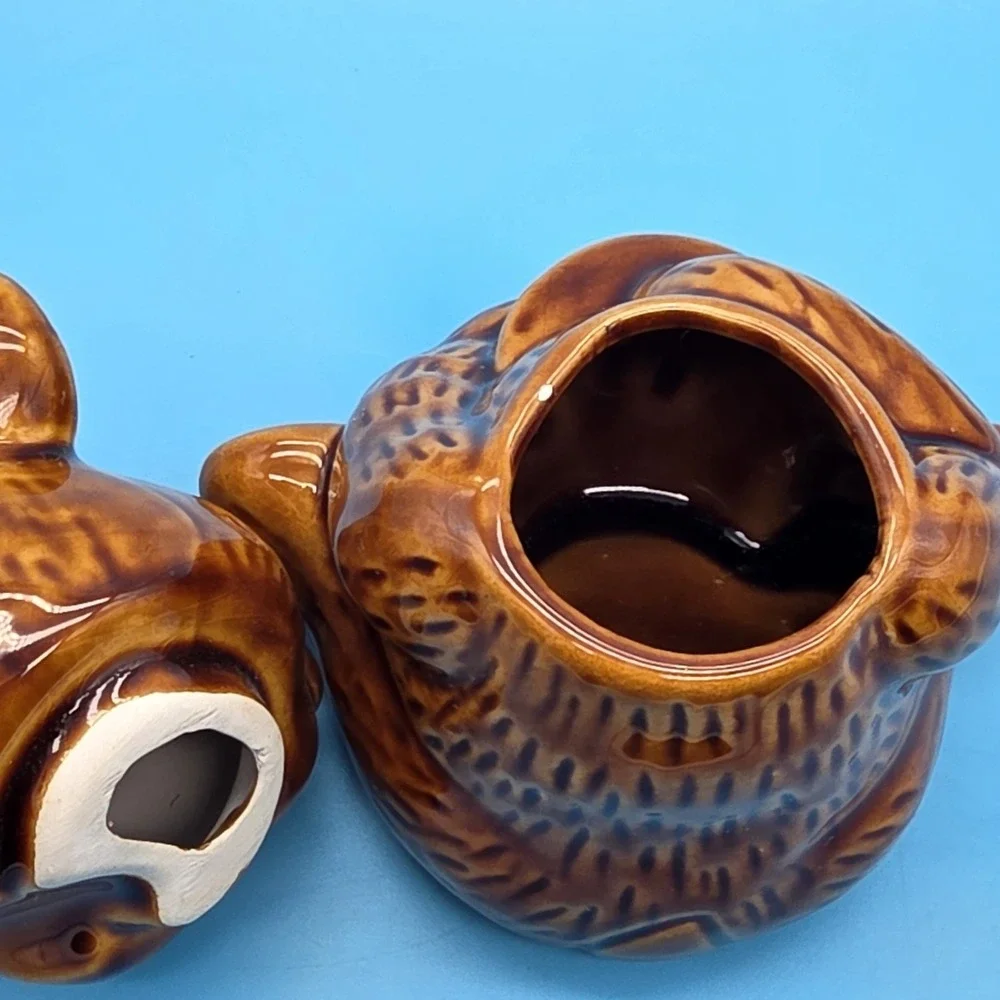 Brown Bear Honey Pot Cookie Jar Ceramic Removable Head